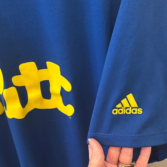 Adidas PITT Blue Tee with Gold Logo Sz XL - Picture 5 of 7